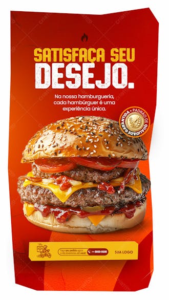 Story hamburgueria satisfaça seu desejo