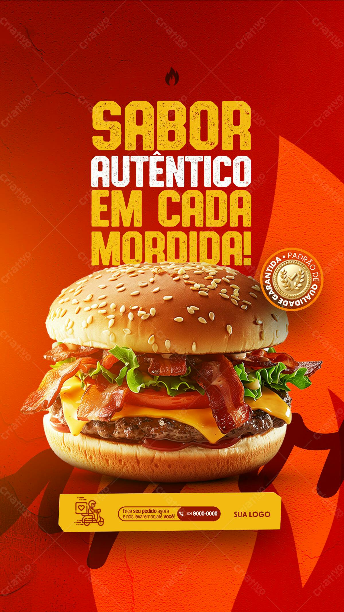 Flyer para Hamburgueria PSD Editável