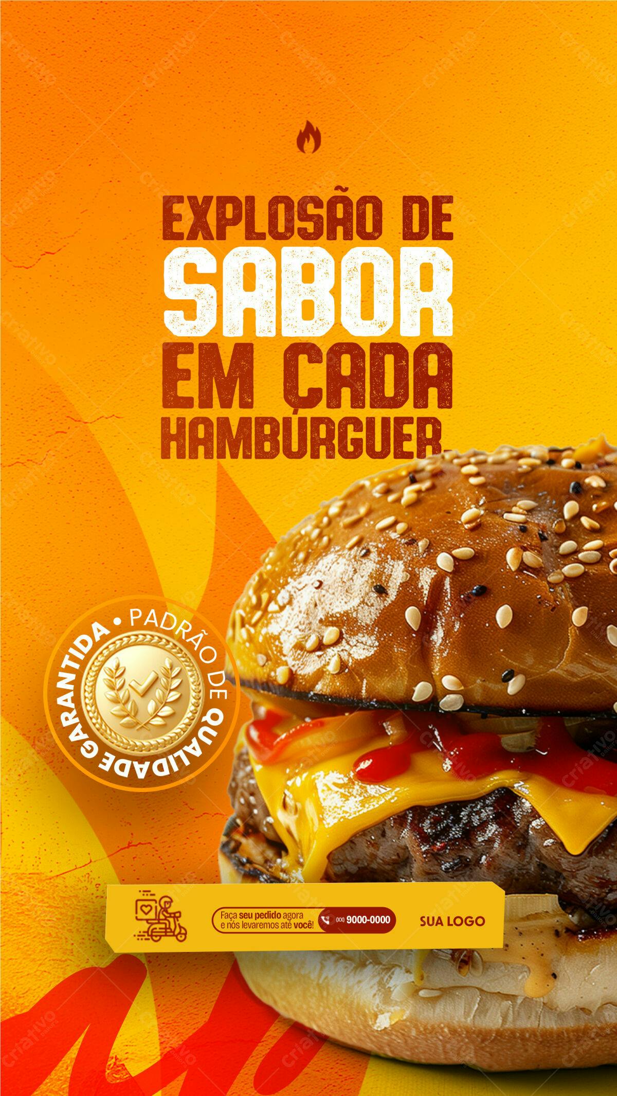 Flyer para Hamburgueria PSD Editável