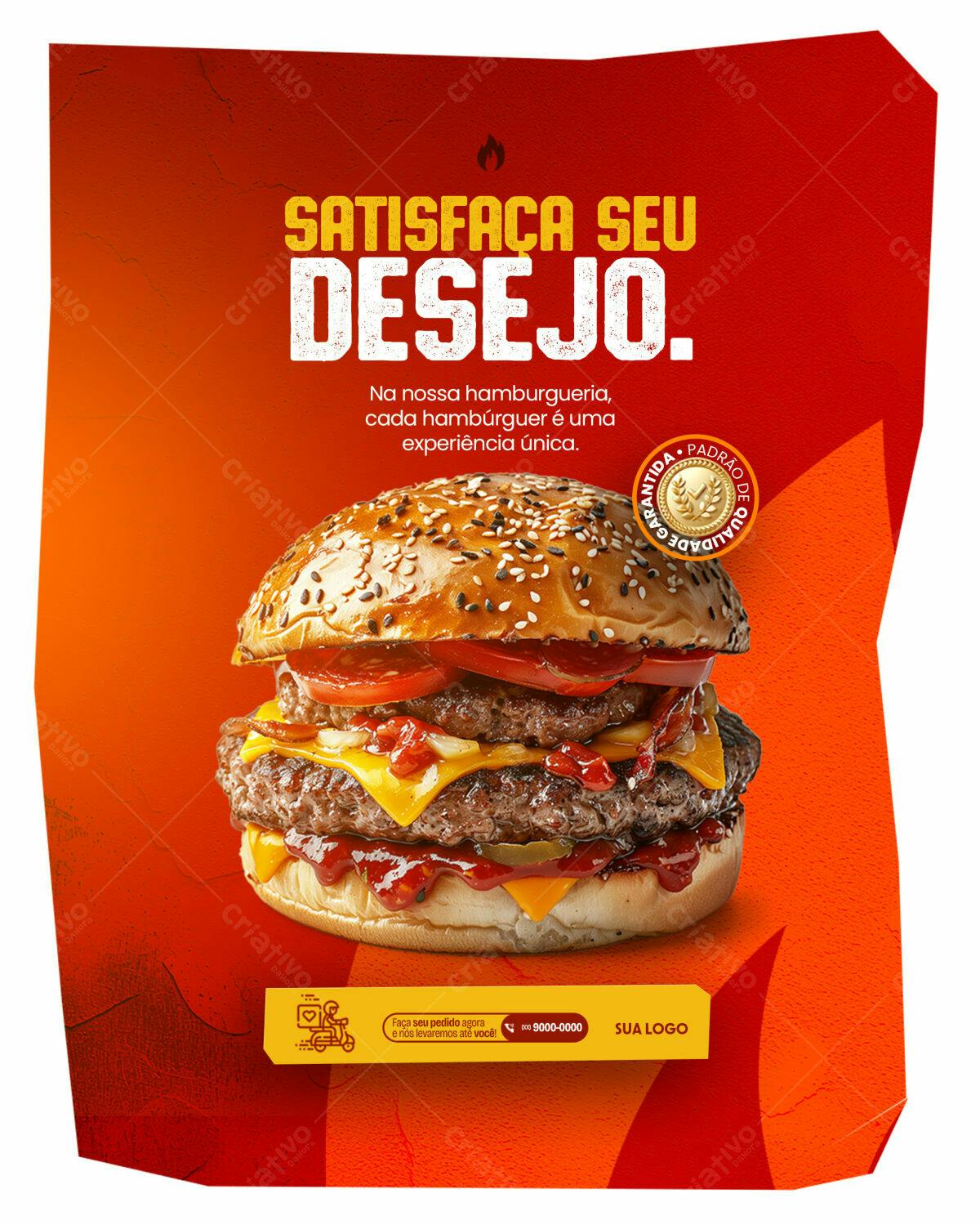Flyer para Hamburgueria PSD Editável