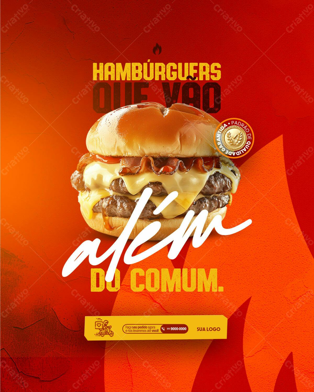 Flyer para Hamburgueria PSD Editável