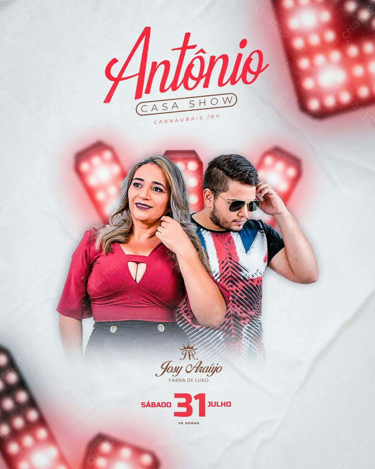 Flyer para Show de Antônio e Josy Araújo PSD Editável