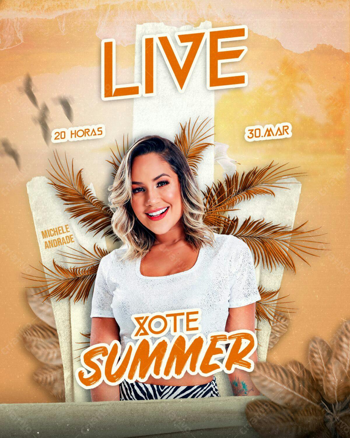 Flyer Show Michele Andrade Xote Summer PSD Editável