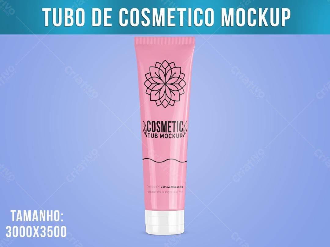 Mockup de Tubo de Cosmético Rosa Claro - Design Minimalista
