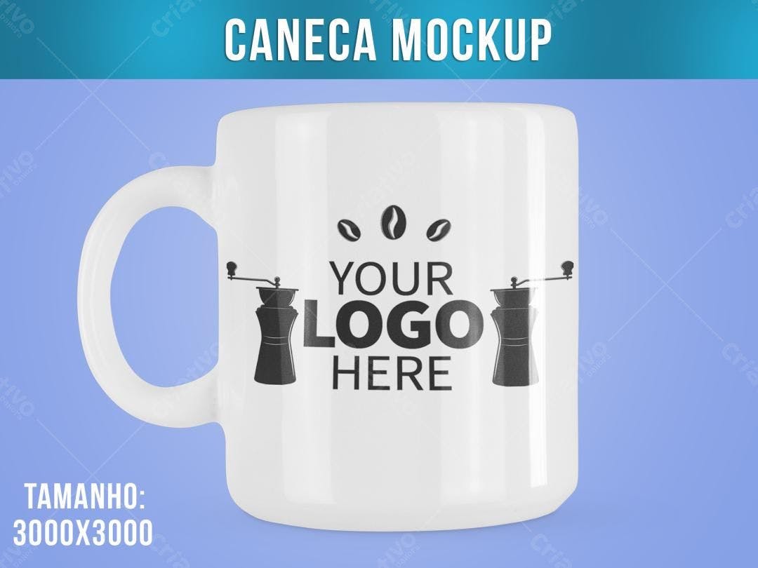 Mockup Caneca Café: Design Minimalista em Branco