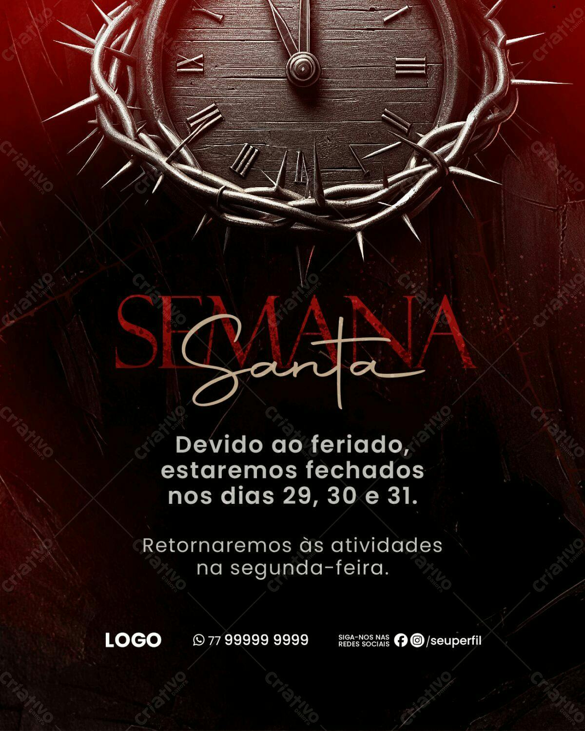 Flyer Semana Santa PSD Editável