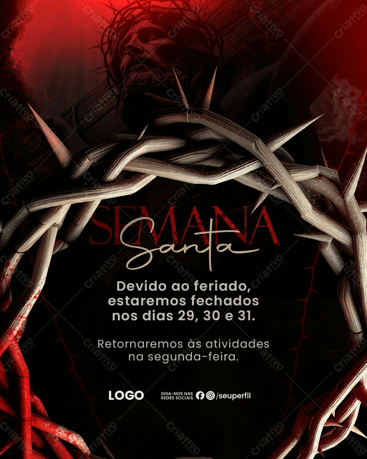 Flyer Semana Santa PSD Editável