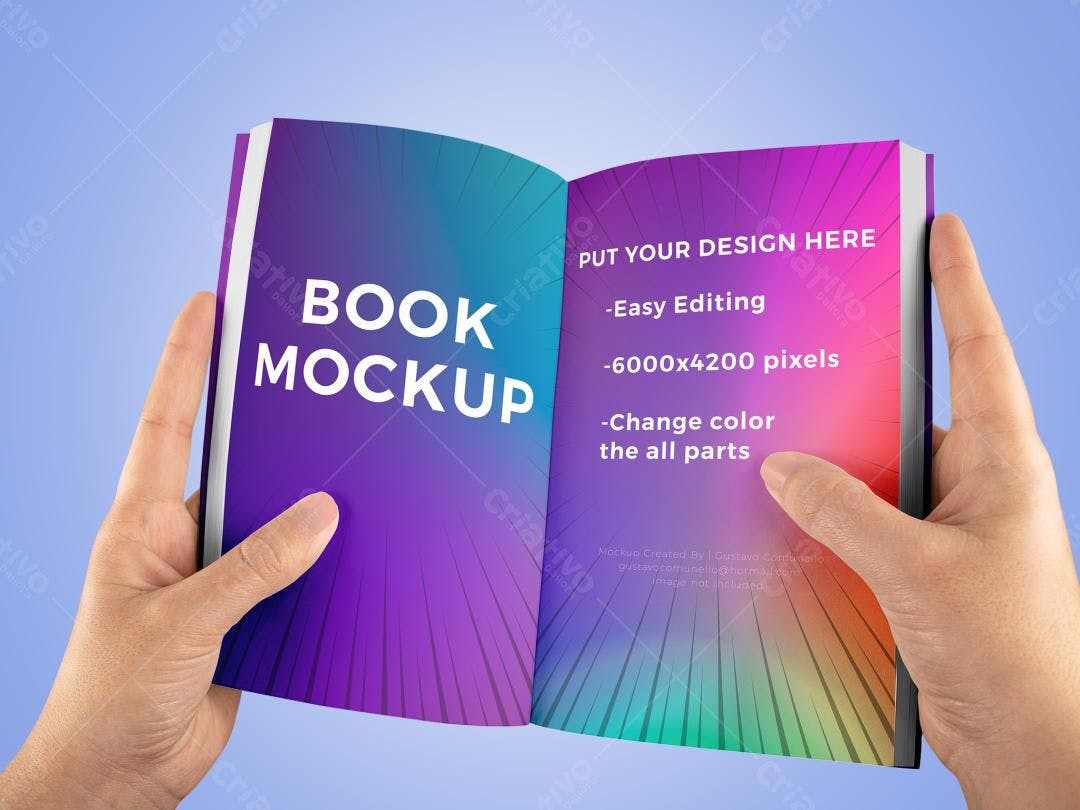 Mockup de Livro com Design Moderno e Cores Vibrantes