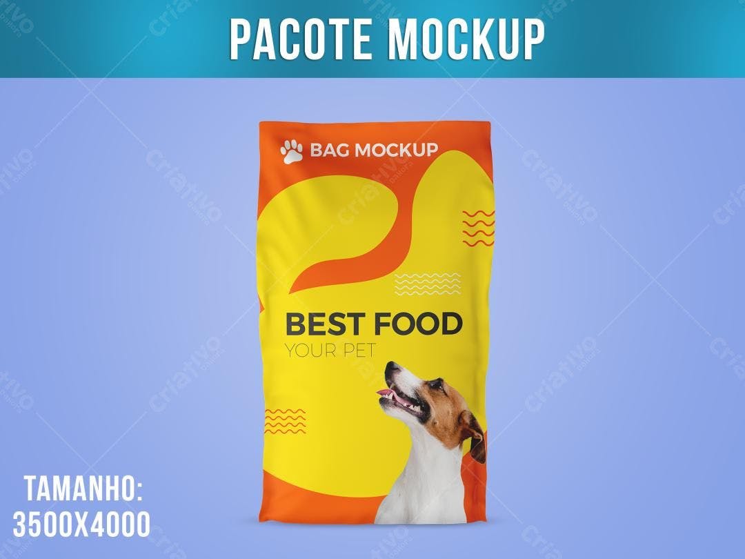 Mockup de Embalagem para Ração de Cachorro - Estilo Moderno