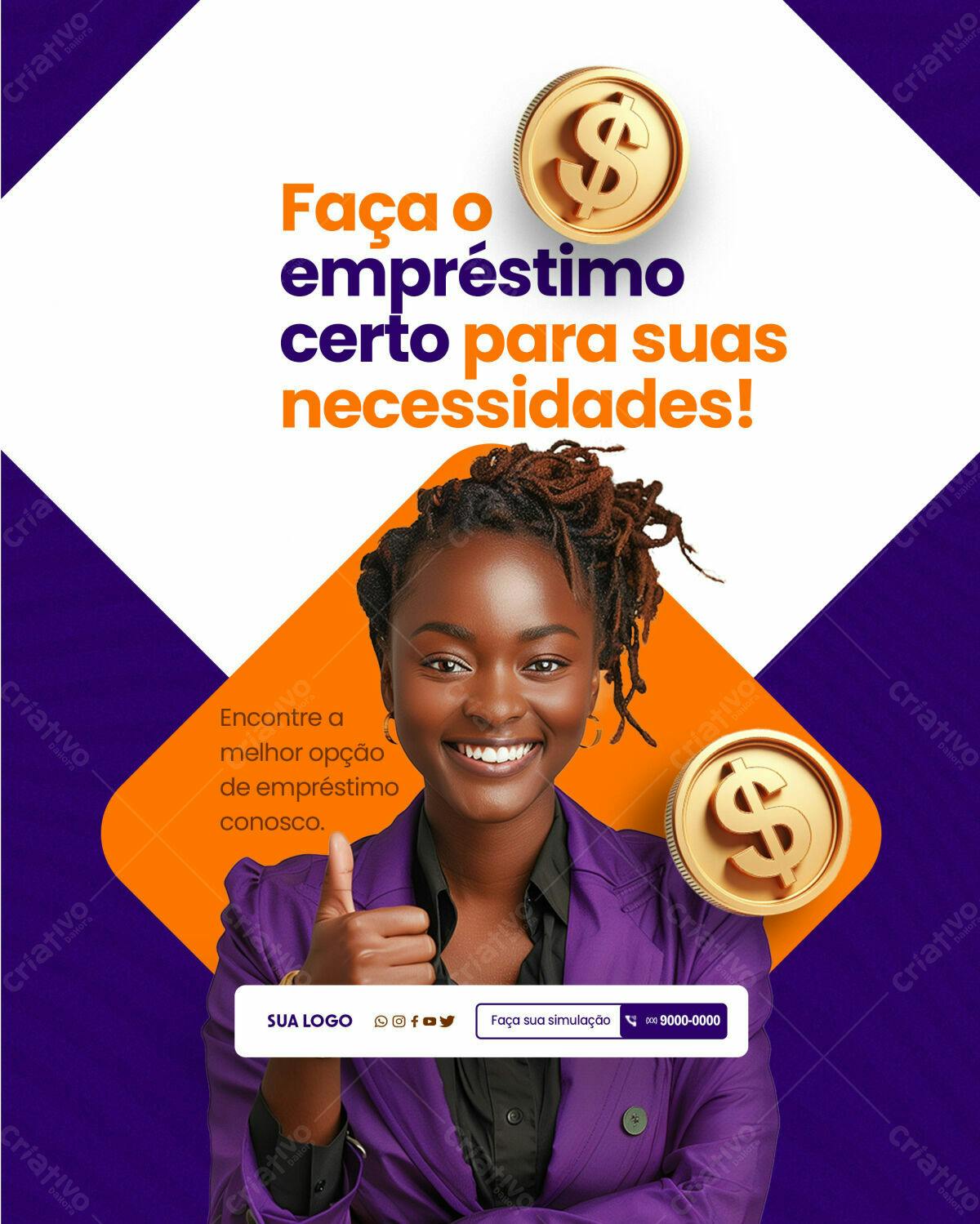 Flyer Empréstimo Financeiro PSD Editável
