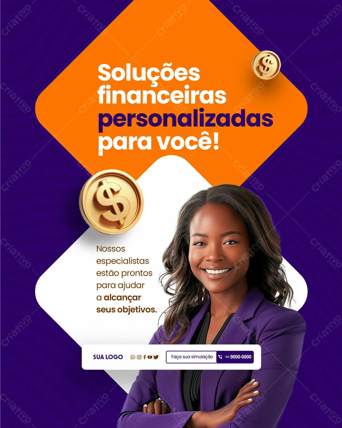 Flyer para Soluções Financeiras PSD Editável