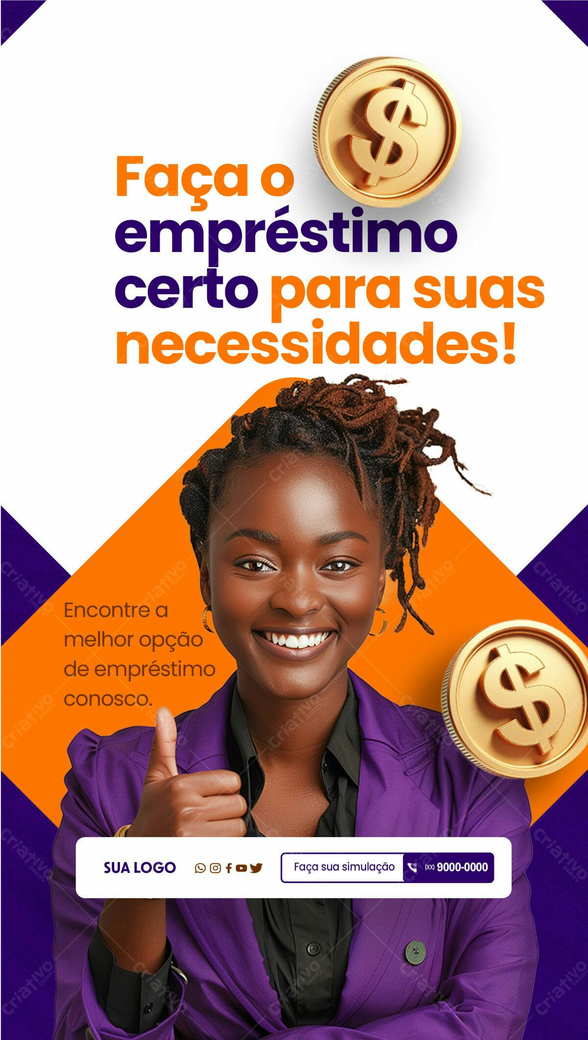 Flyer Empréstimo Financeiro PSD Editável