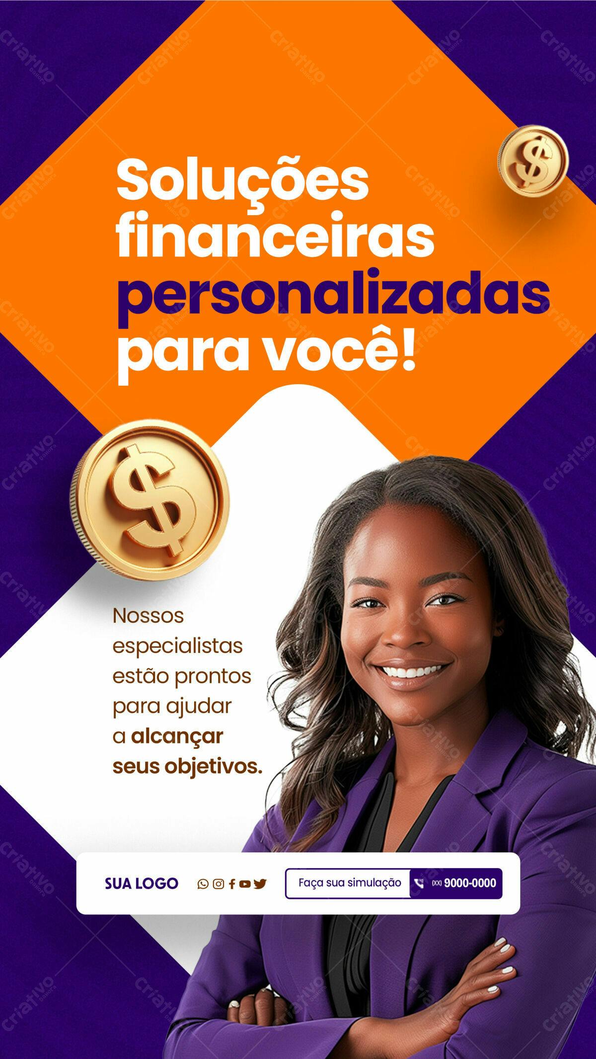 Flyer Soluções Financeiras PSD Editável