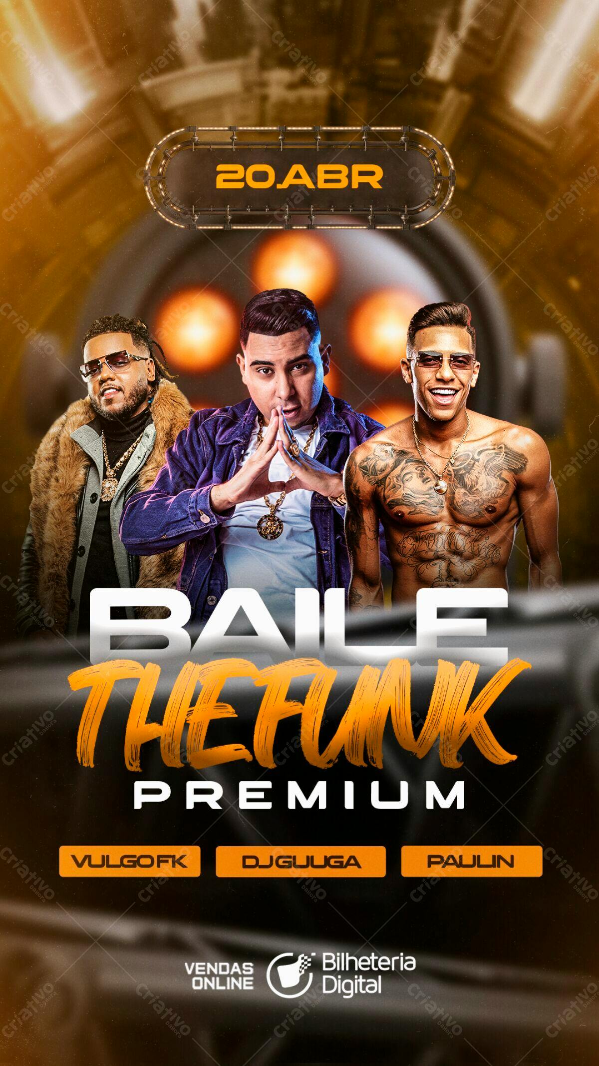 Flyer para Baile Funk Premium PSD Editável