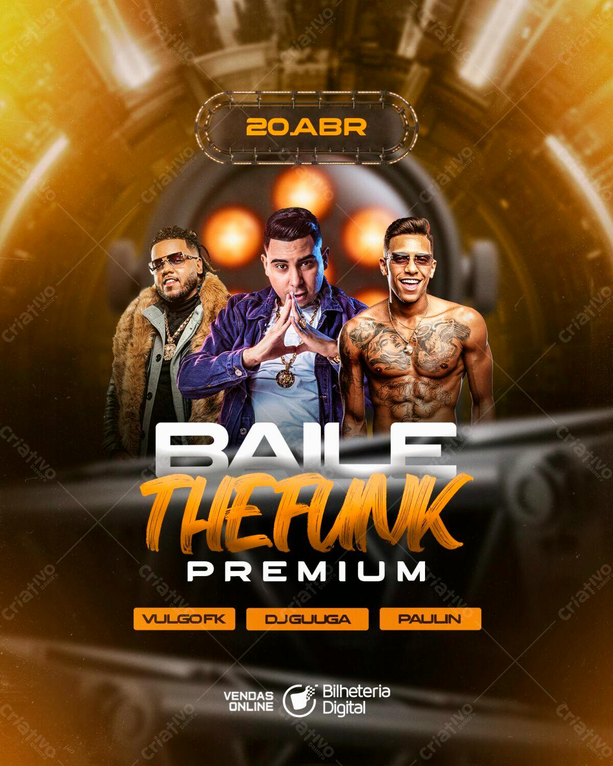 Flyer Baile The Funk Premium PSD Editável