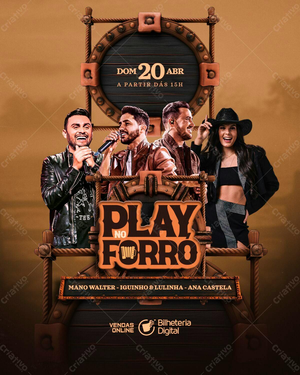 Flyer Play no Forró PSD Editável