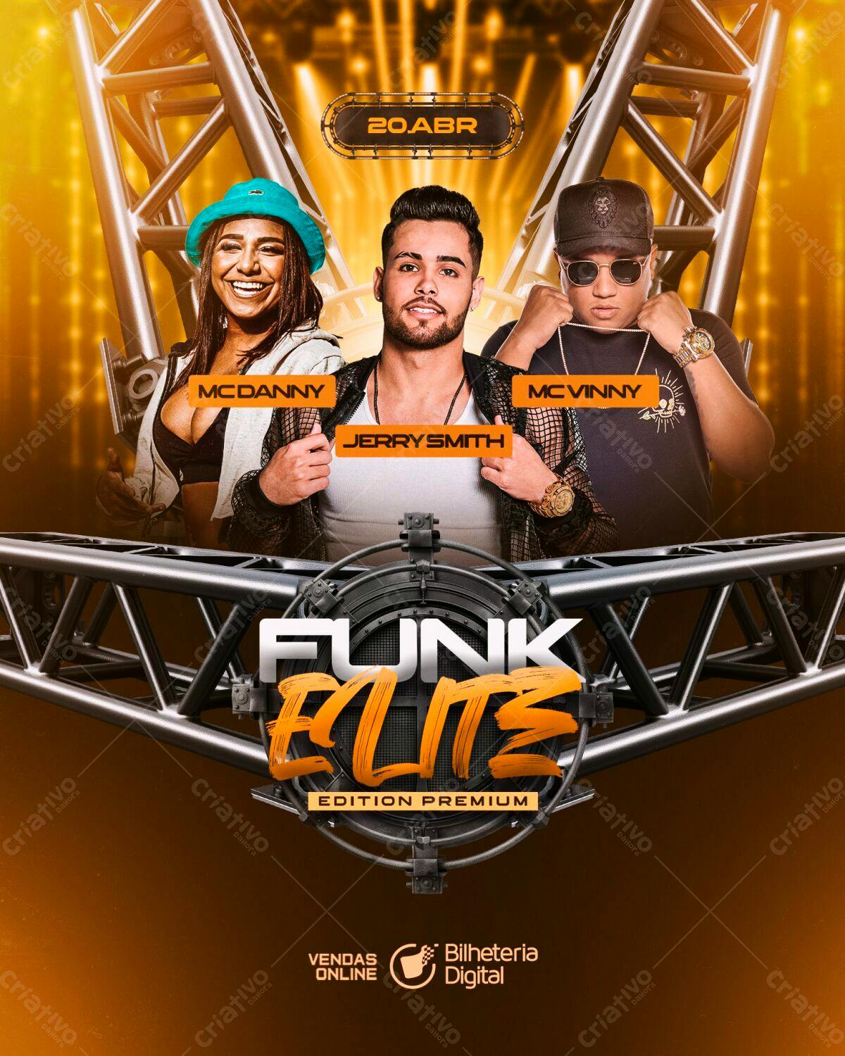 Flyer para Festa Funk Elite PSD Editável