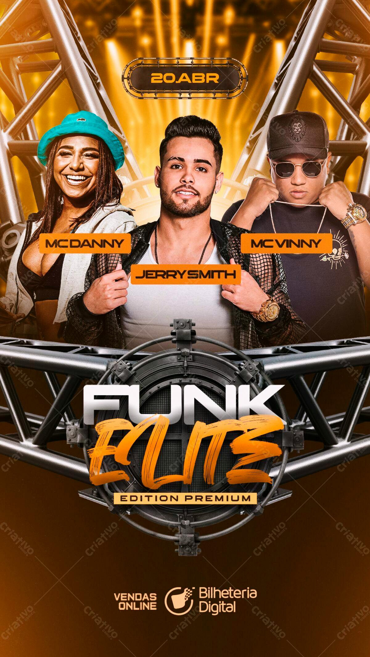 Flyer para Festa Funk Elite PSD Editável
