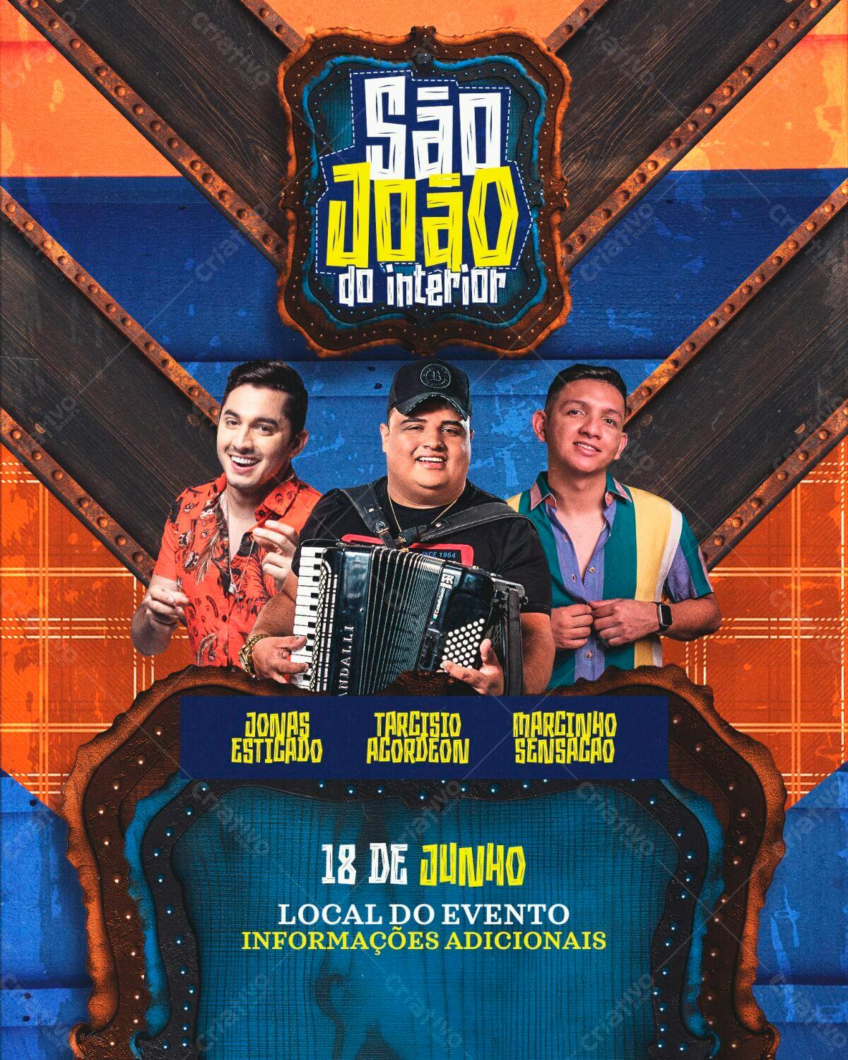 Flyer para Festa de São João do Interior PSD Editável
