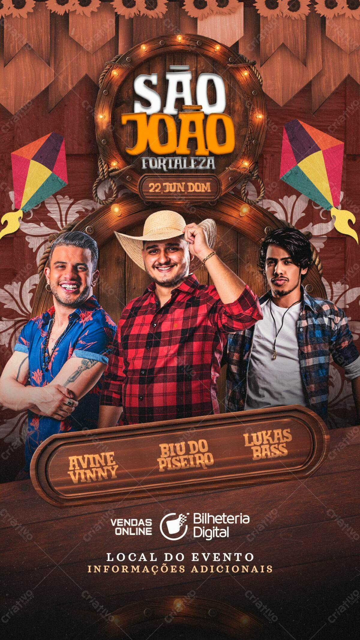 Flyer Festa Junina São João Fortaleza PSD Editável