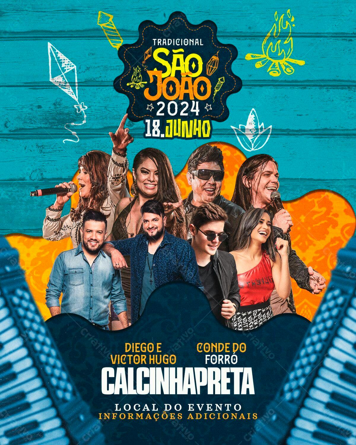 Flyer Festa Junina São João 2024 PSD Editável