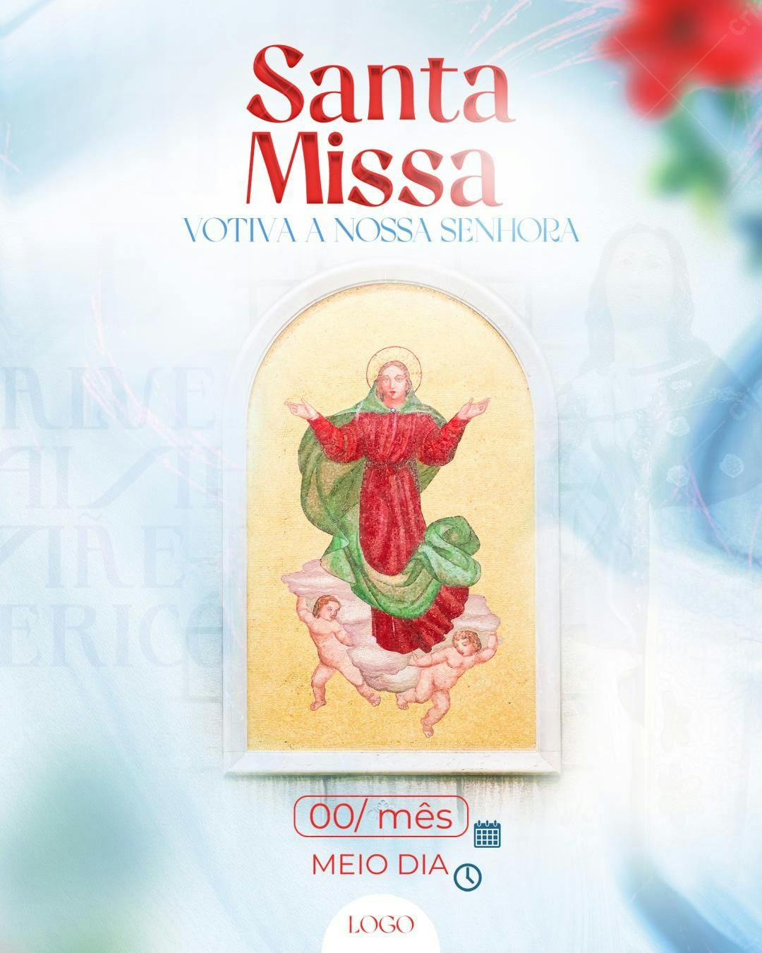 Flyer para Santa Missa PSD Editável