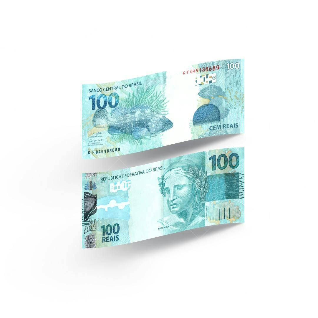 PSD Nota de 100 Reais para Design Financeiro Editável
