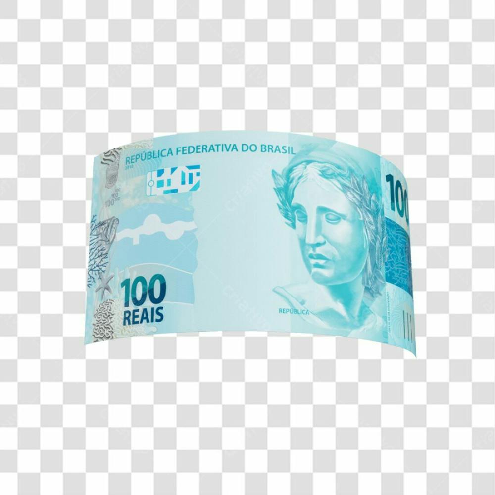 Cédula Nota Dinheiro De 100 Reais Real Brasileiro Com Fundo Transparente  (15)