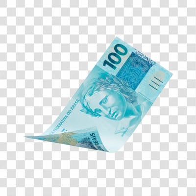 Cédula Nota Dinheiro De 100 Reais Real Brasileiro Com Fundo Transparente  (5)