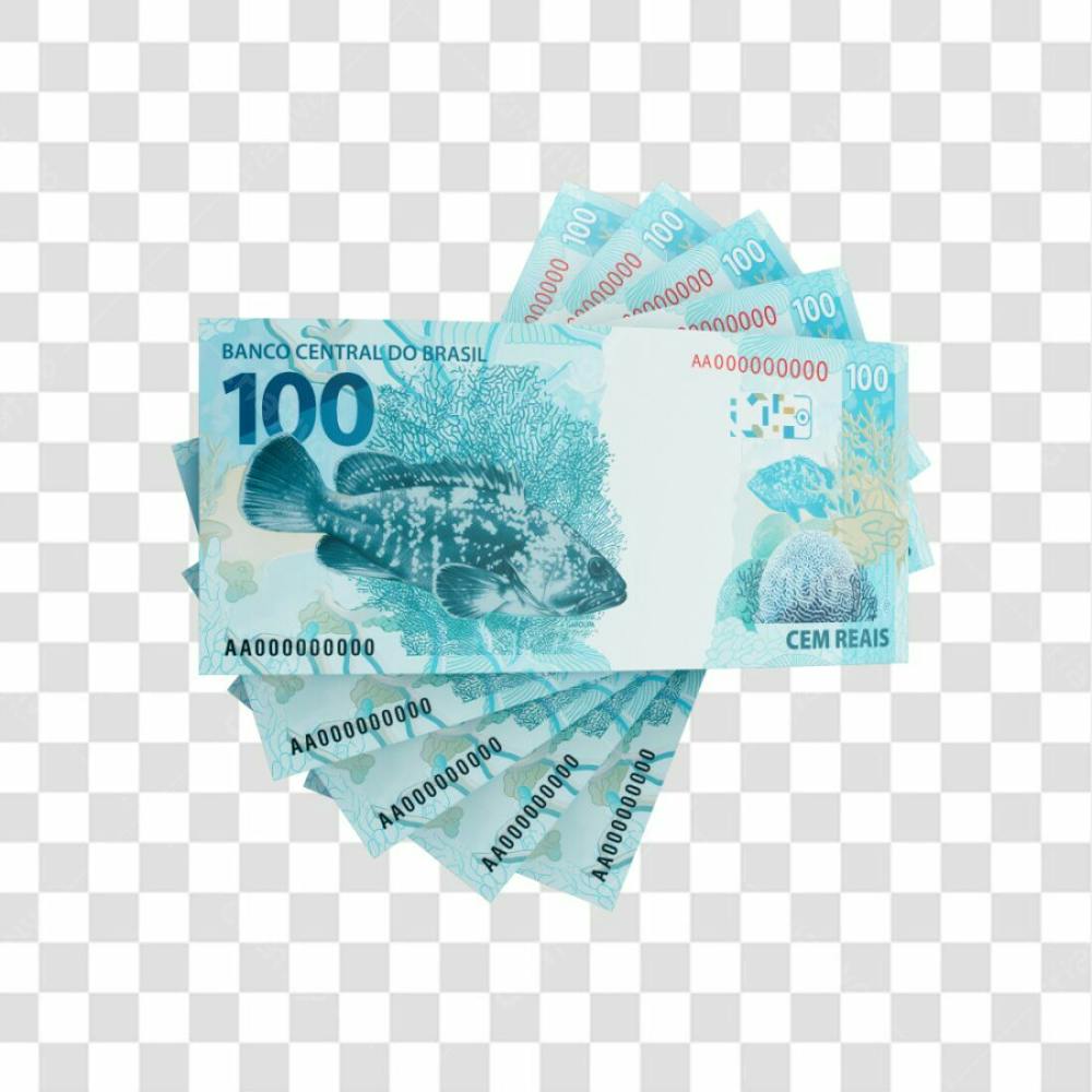 Cédula Nota Dinheiro De 100 Reais Real Brasileiro Com Fundo Transparente  (1)