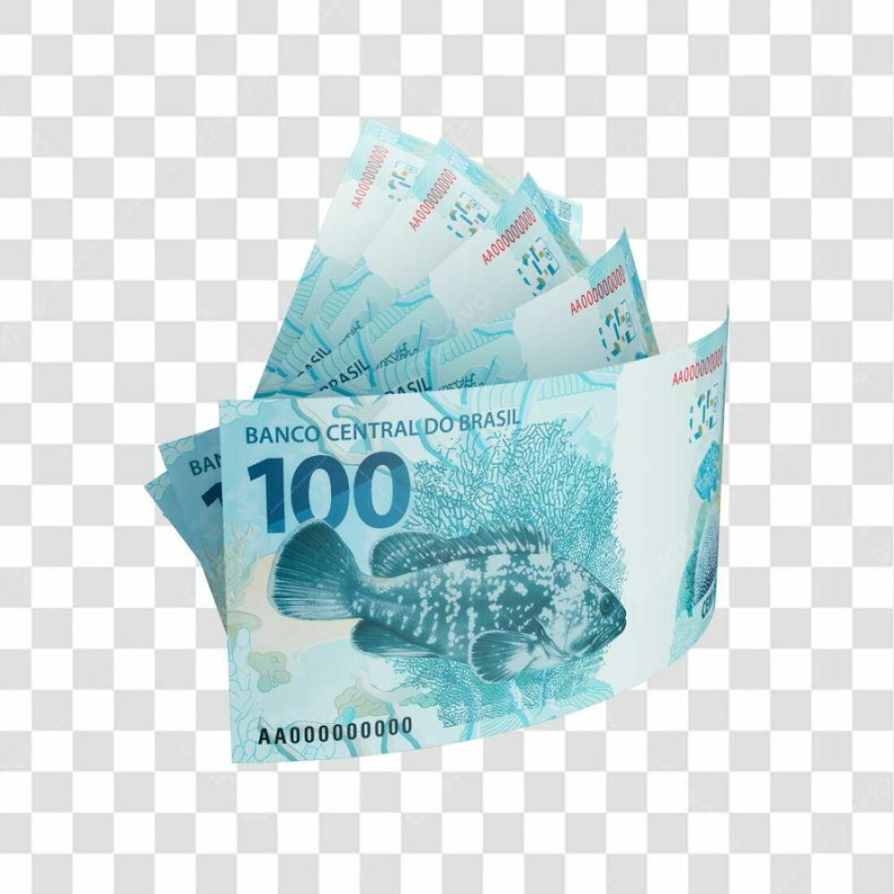 Cédula Nota Dinheiro De 100 Reais Real Brasileiro Com Fundo Transparente  (24)