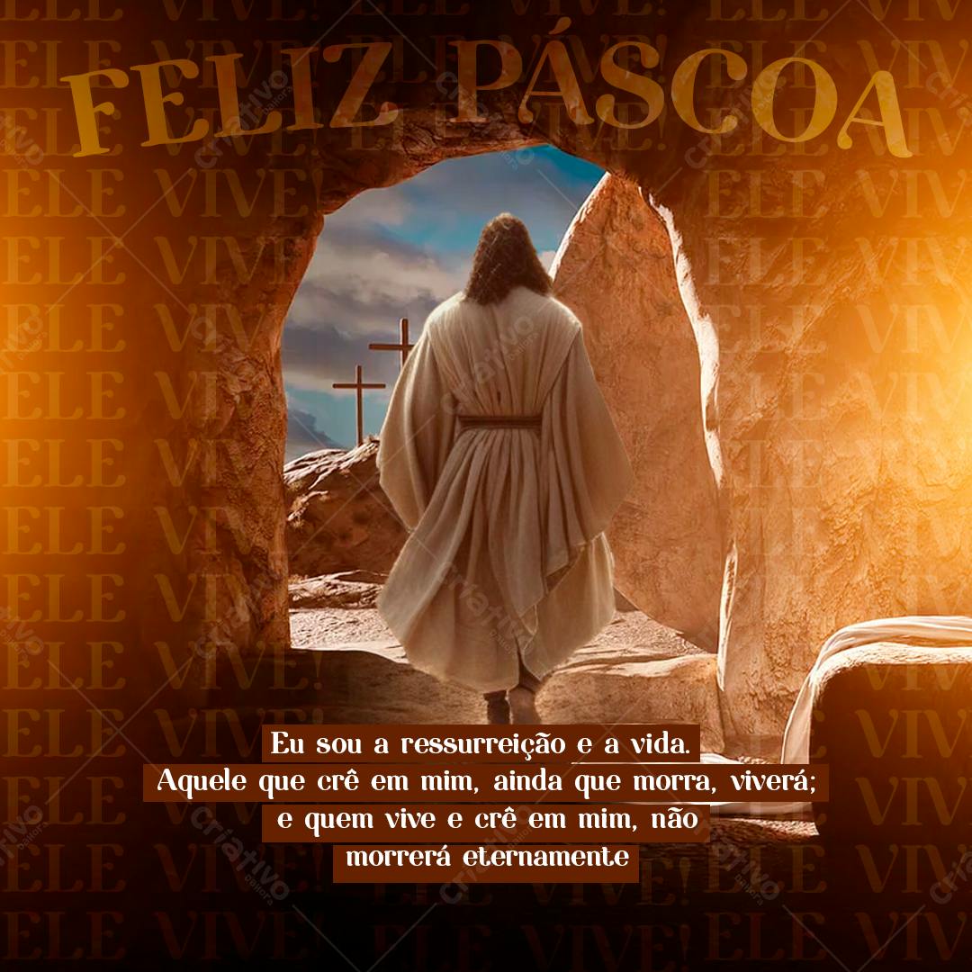 Flyer Páscoa Jesus Ressuscitado PSD Editável
