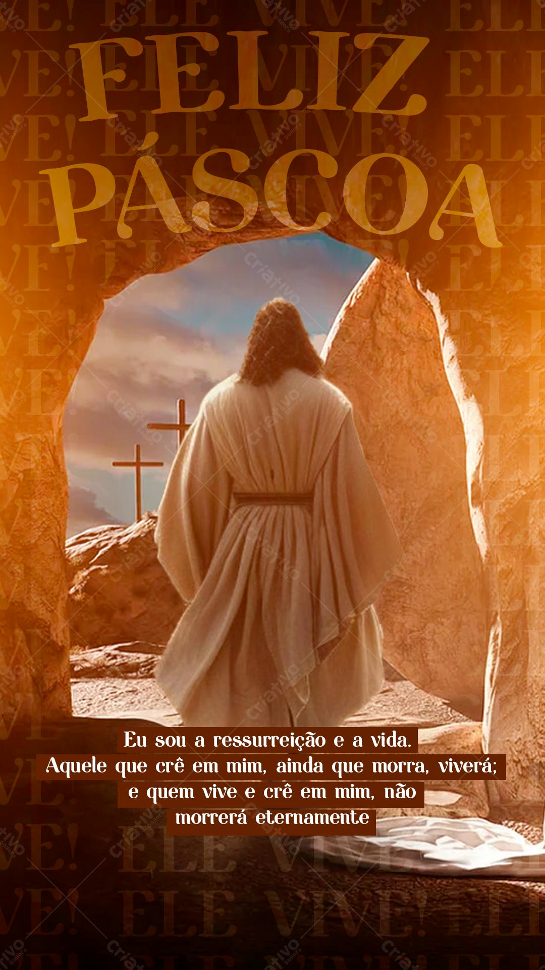 Flyer Páscoa Jesus Ressuscitado PSD Editável
