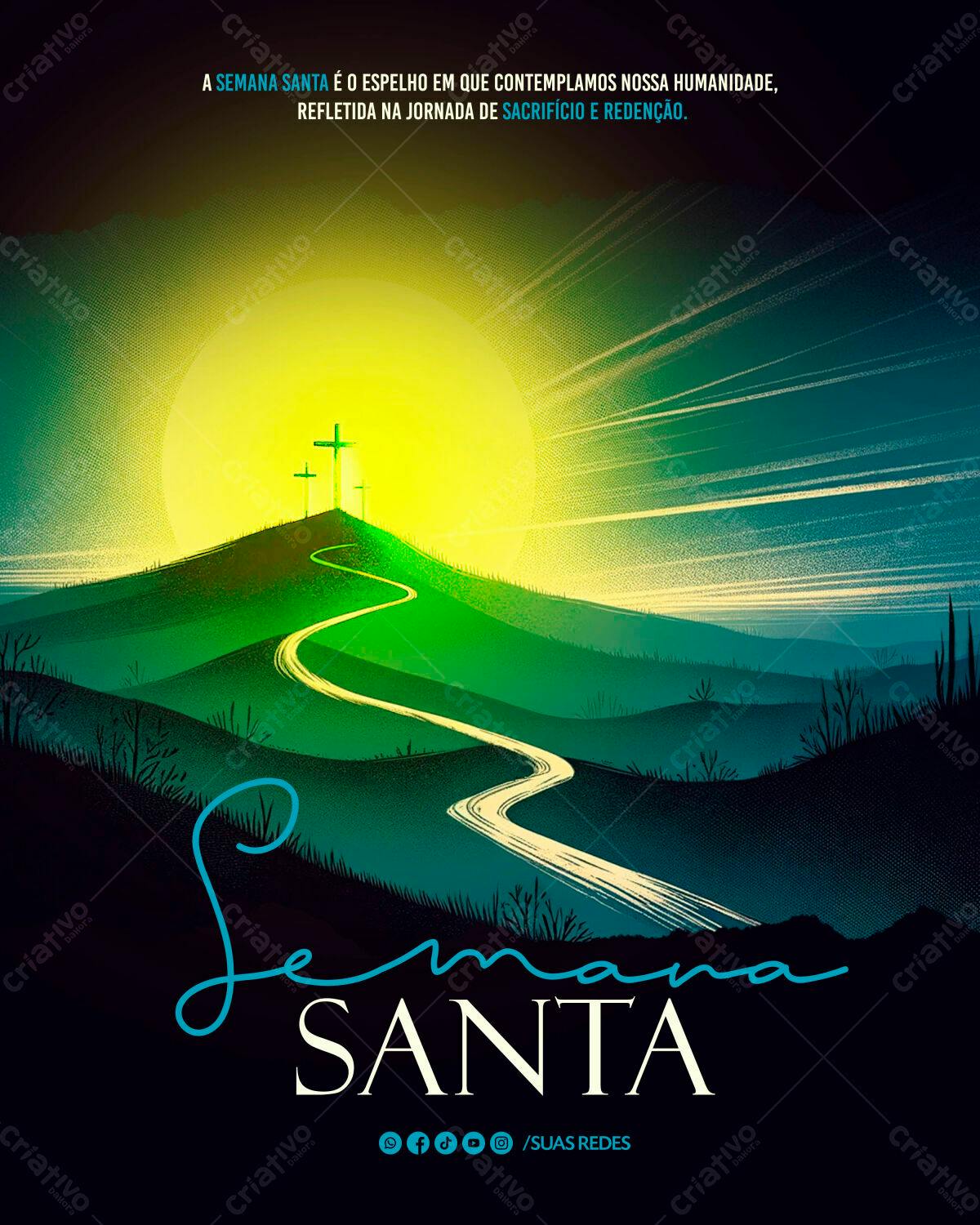 Post para Semana Santa PSD Editável
