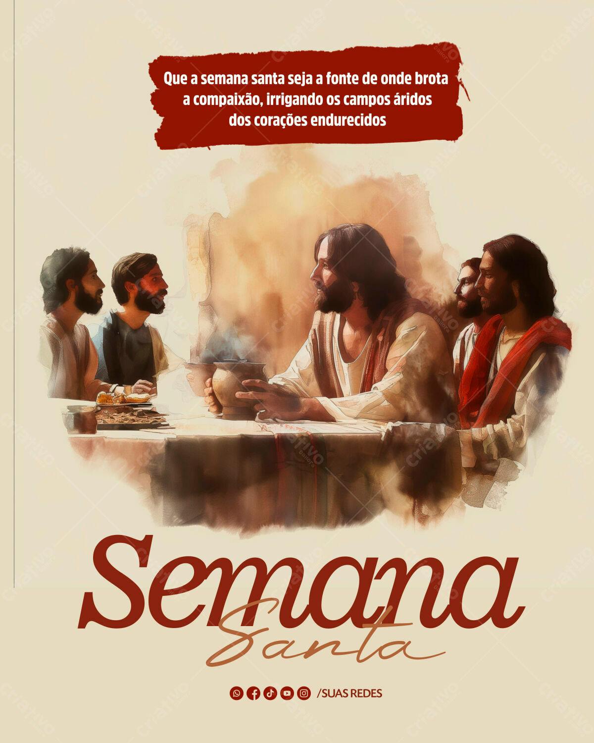 Post para Semana Santa PSD Editável