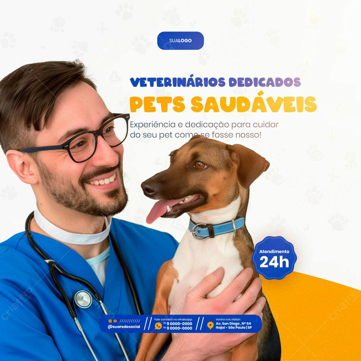 Post Veterinário Pets Saudáveis PSD Editável