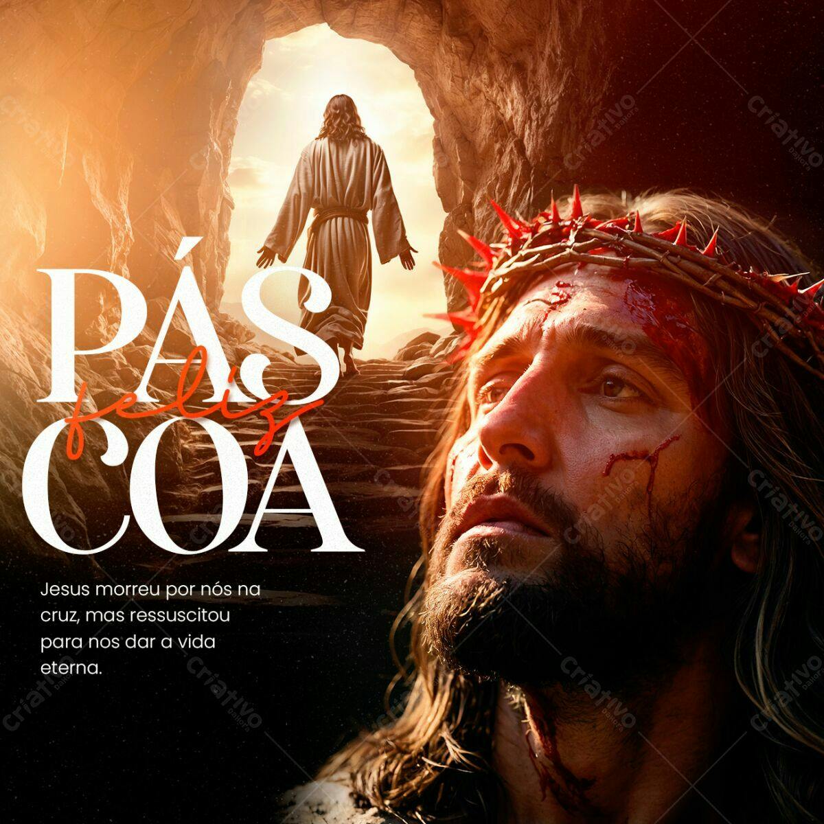 Post para Páscoa PSD Editável