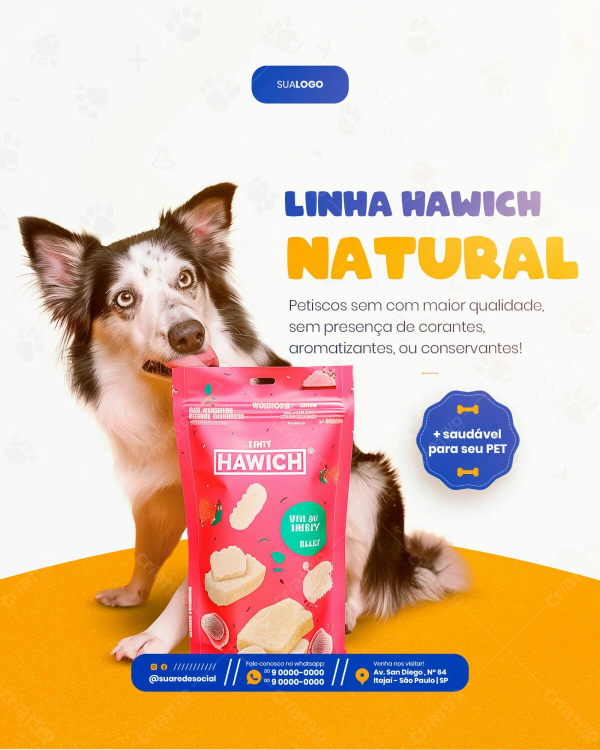 Post Pet Shop - Ração Natural PSD Editável