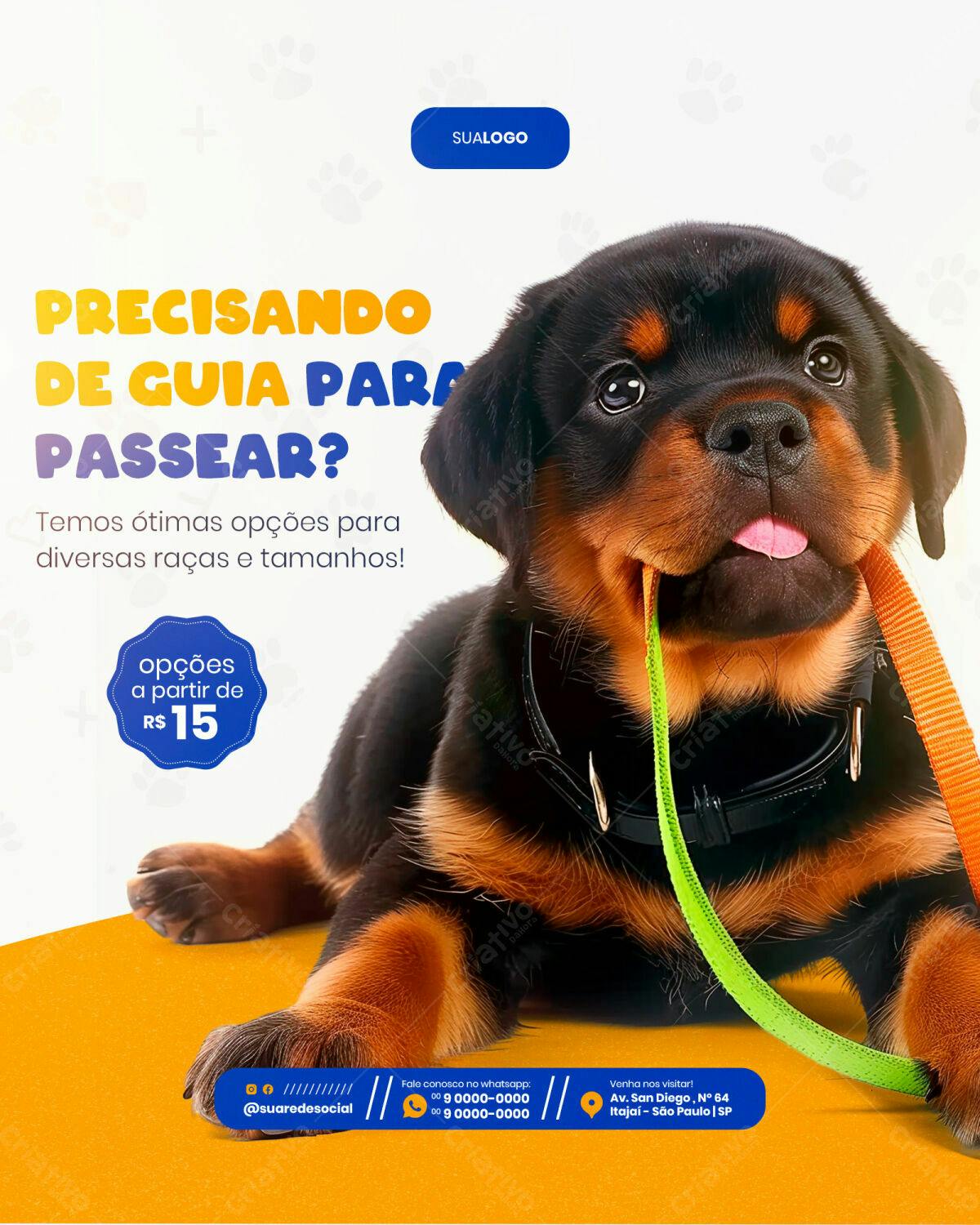 Flyer para Passeio de Cães PSD Editável