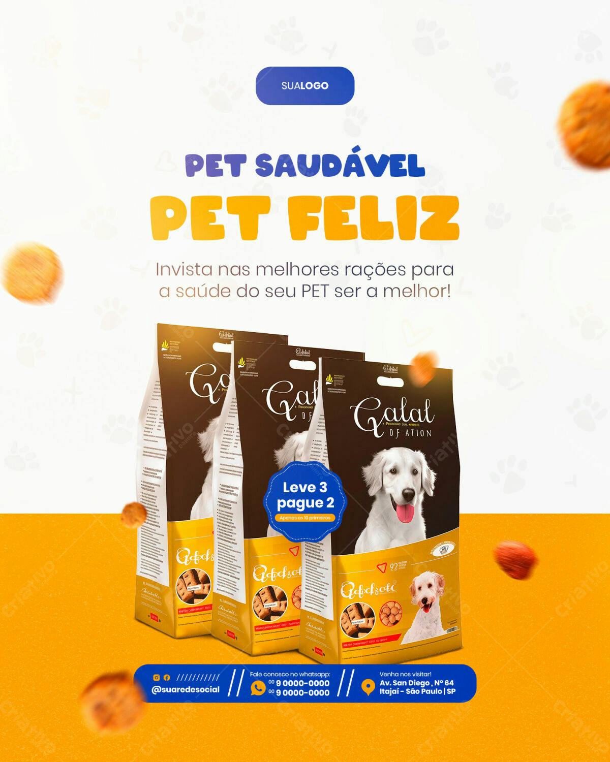 Flyer Ração Pet PSD Editável
