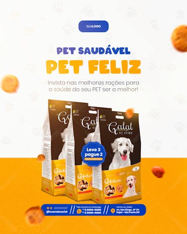 Petshop rações premium para pet social media feed vertical