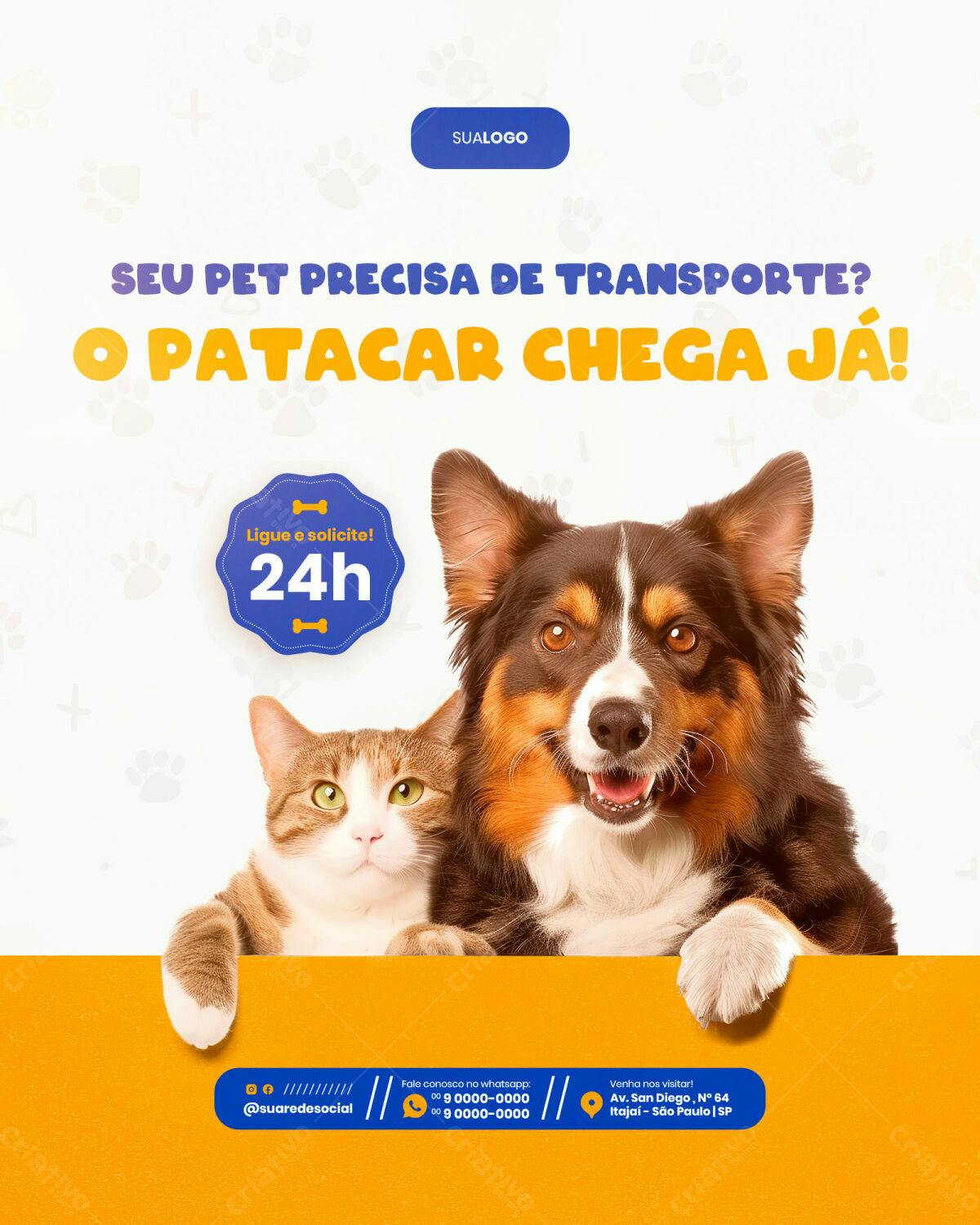 Flyer para Transporte de Pets PSD Editável