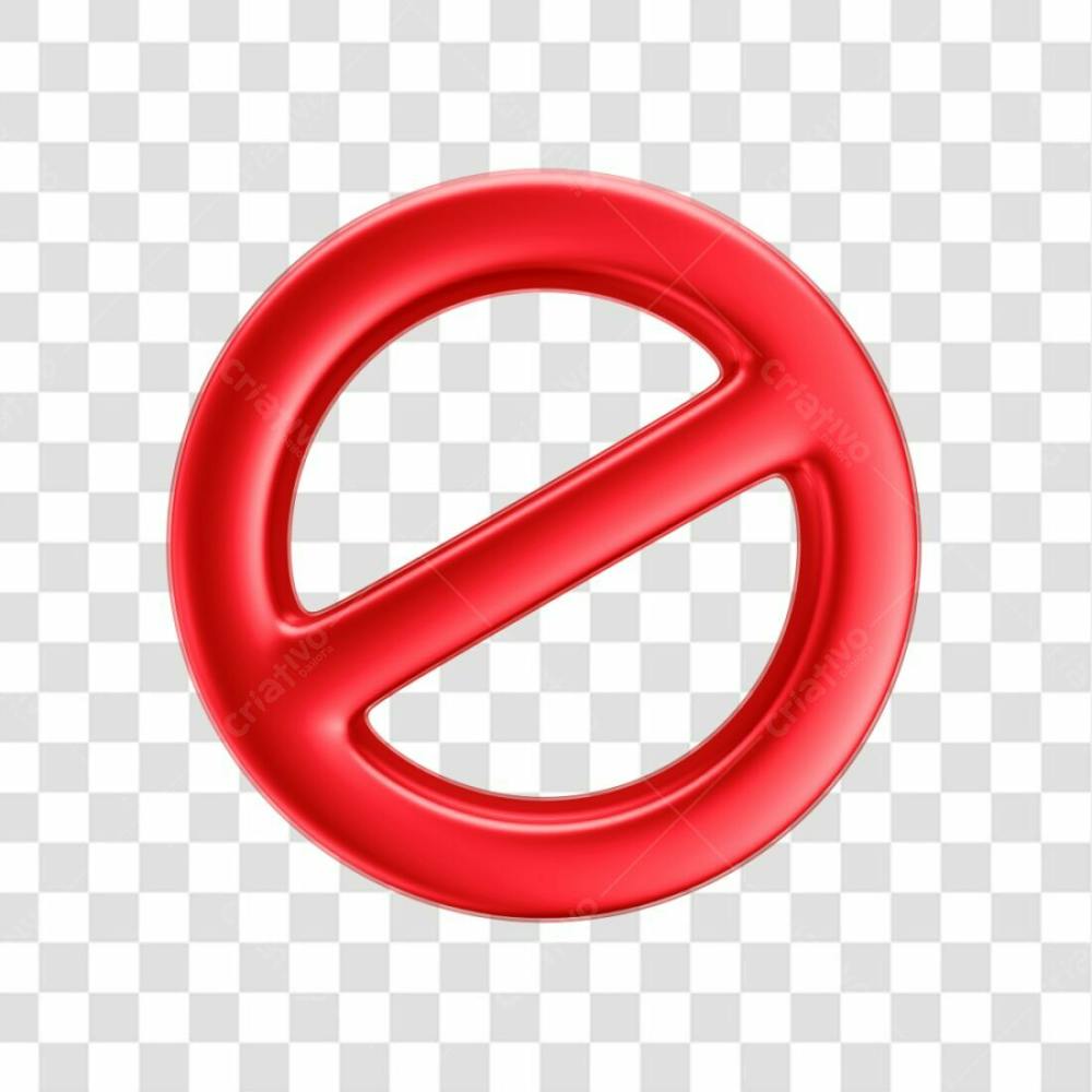 Asset 3D   Icone Simbolo Proibido Em 3D Com Fundo Transparente  (9)