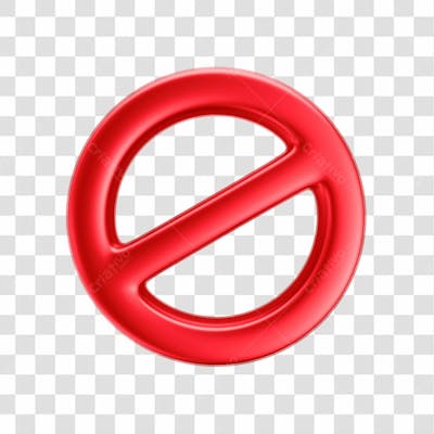 Asset 3D   Icone Simbolo Proibido Em 3D Com Fundo Transparente  (9)