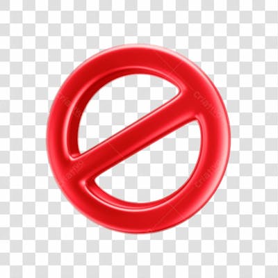 Asset 3D   Icone Simbolo Proibido Em 3D Com Fundo Transparente  (10)