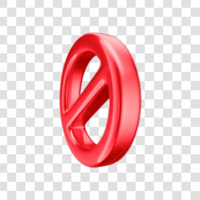 Asset 3D   Icone Simbolo Proibido Em 3D Com Fundo Transparente  (3)