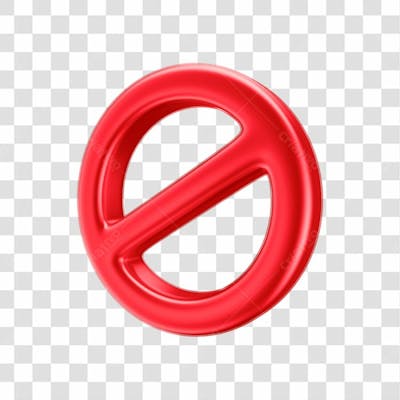 Asset 3D   Icone Simbolo Proibido Em 3D Com Fundo Transparente  (1)