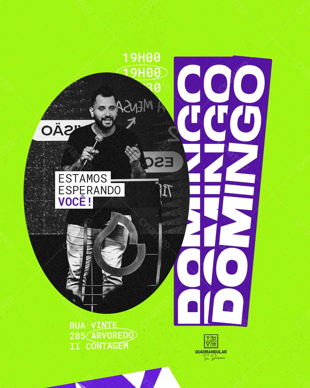 Flyer para Culto Dominical PSD Editável