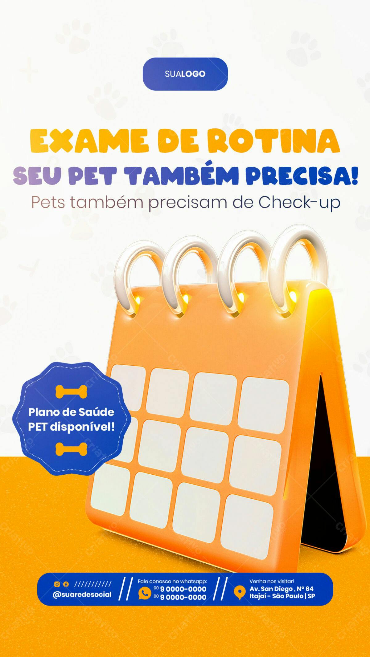 Flyer para Check-up de Pets PSD Editável