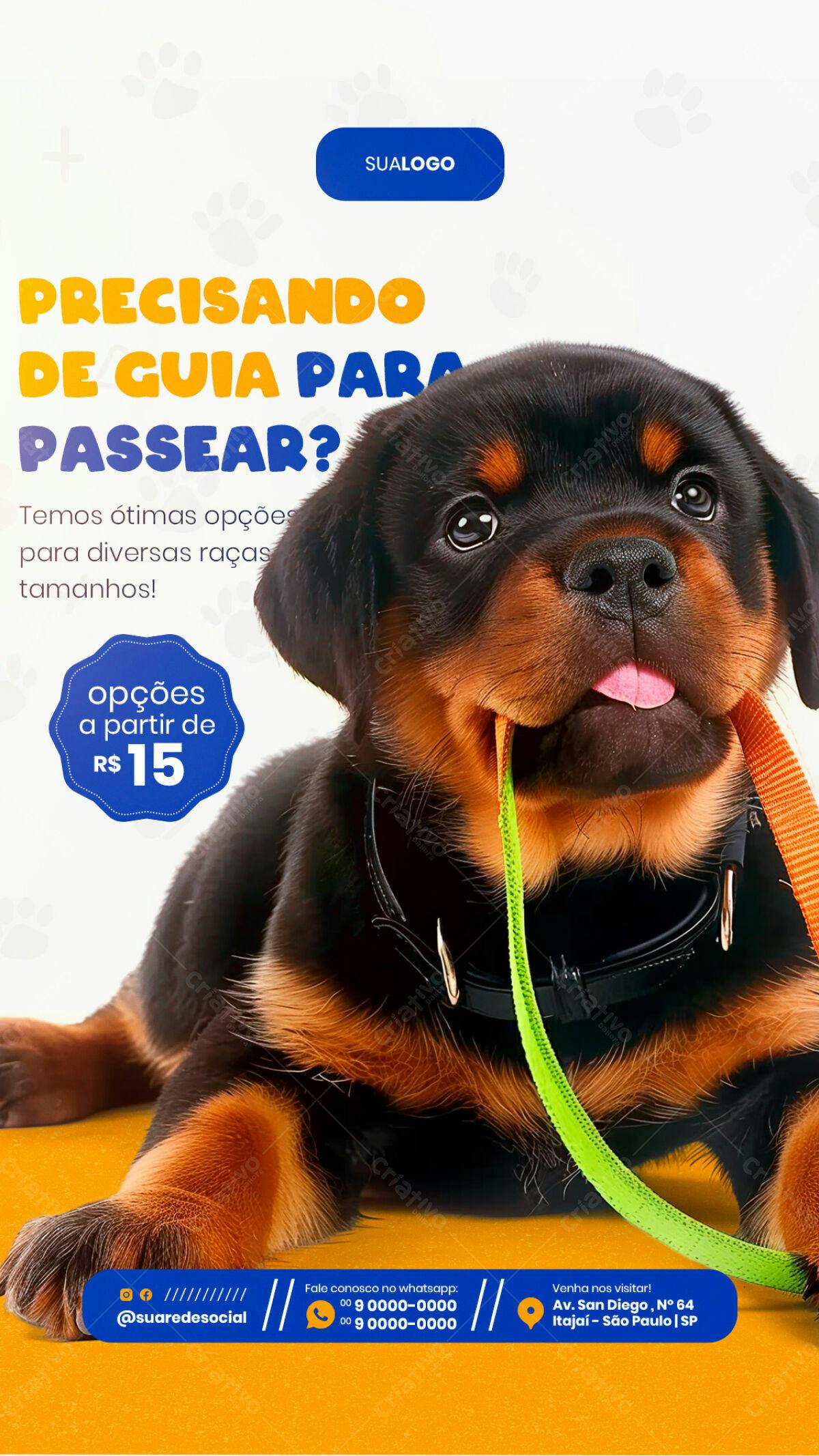Flyer para Passeio de Cachorros PSD Editável